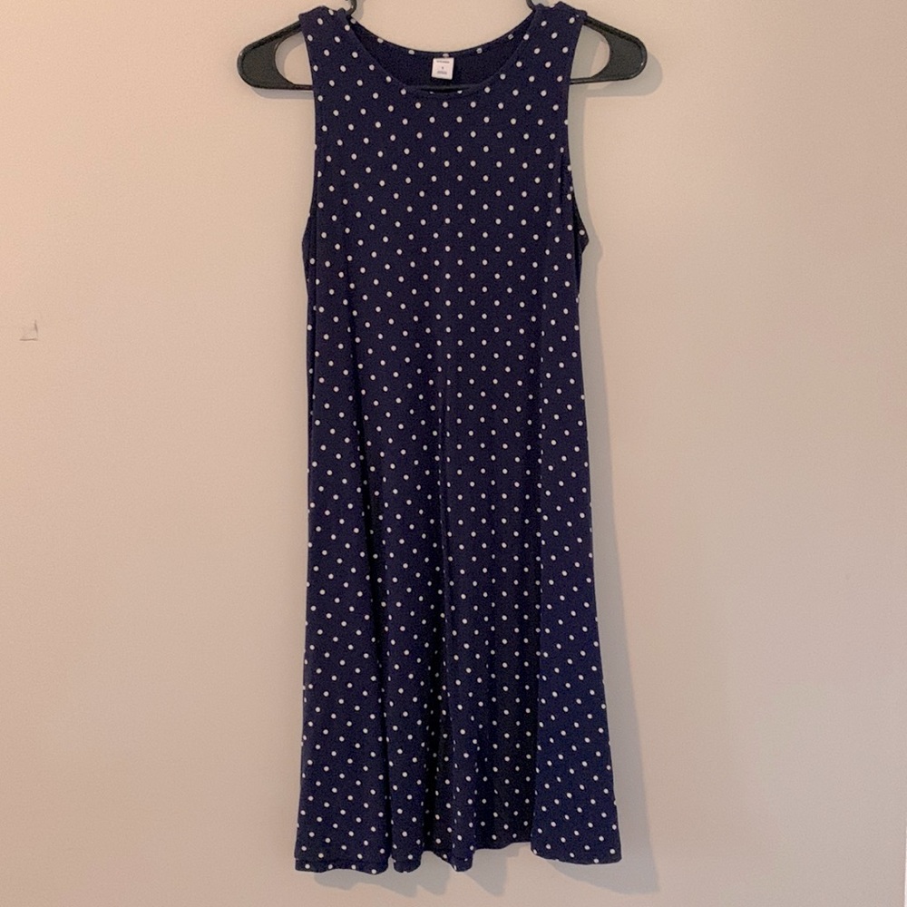 Navy & White Polka Dot Swing Dress